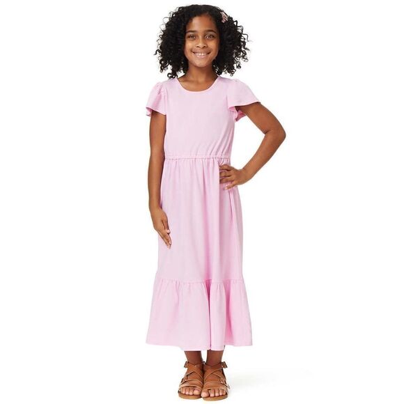 NWT ☀️ 32 Degrees Youth Girls 2-pack Maxi Dress Pink Solid & Pink Tie-Dy… - Picture 5 of 16